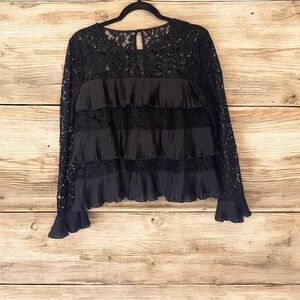 J.Crew Pleated Lace Top